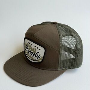 Bravely Snapback Trucker Hat The Landmark Project Brown Patch Panel Mesh Outdoor